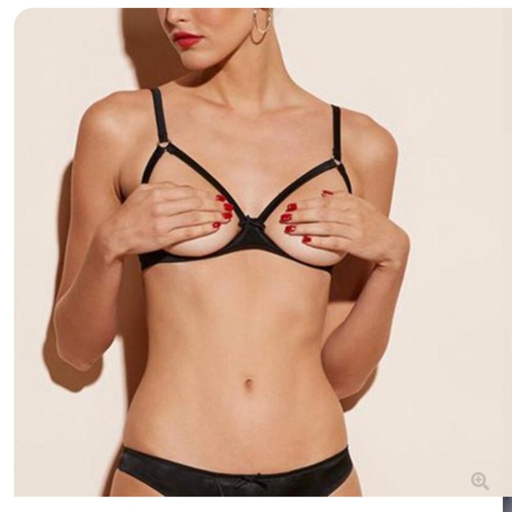 NEW Fleur du Mal – Strappy Bondage Cupless Underwire Bra